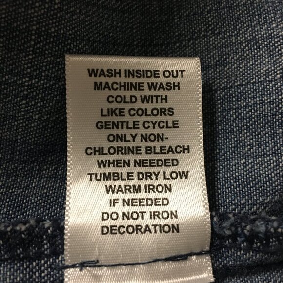 ELLE Blue Jean Denim White Polka Dot Jacket Front Pockets Women's Size Medium - Picture 8 of 8